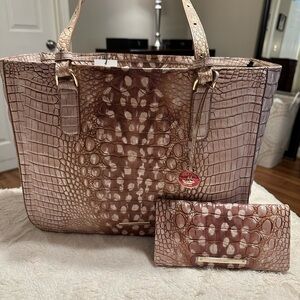 Brahmin lg Ashlee purse in Doe Ombré Melbourne and matching Ady Wallet